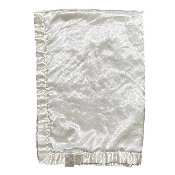 Baby Starters White Blanket Soft Minky Dot and Satin 30x40 Elephant Moon Stars - Picture 7 of 9